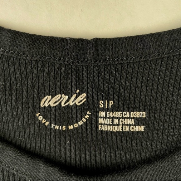 Aerie Black Ribbed Knit Top - Picture 3 of 3
